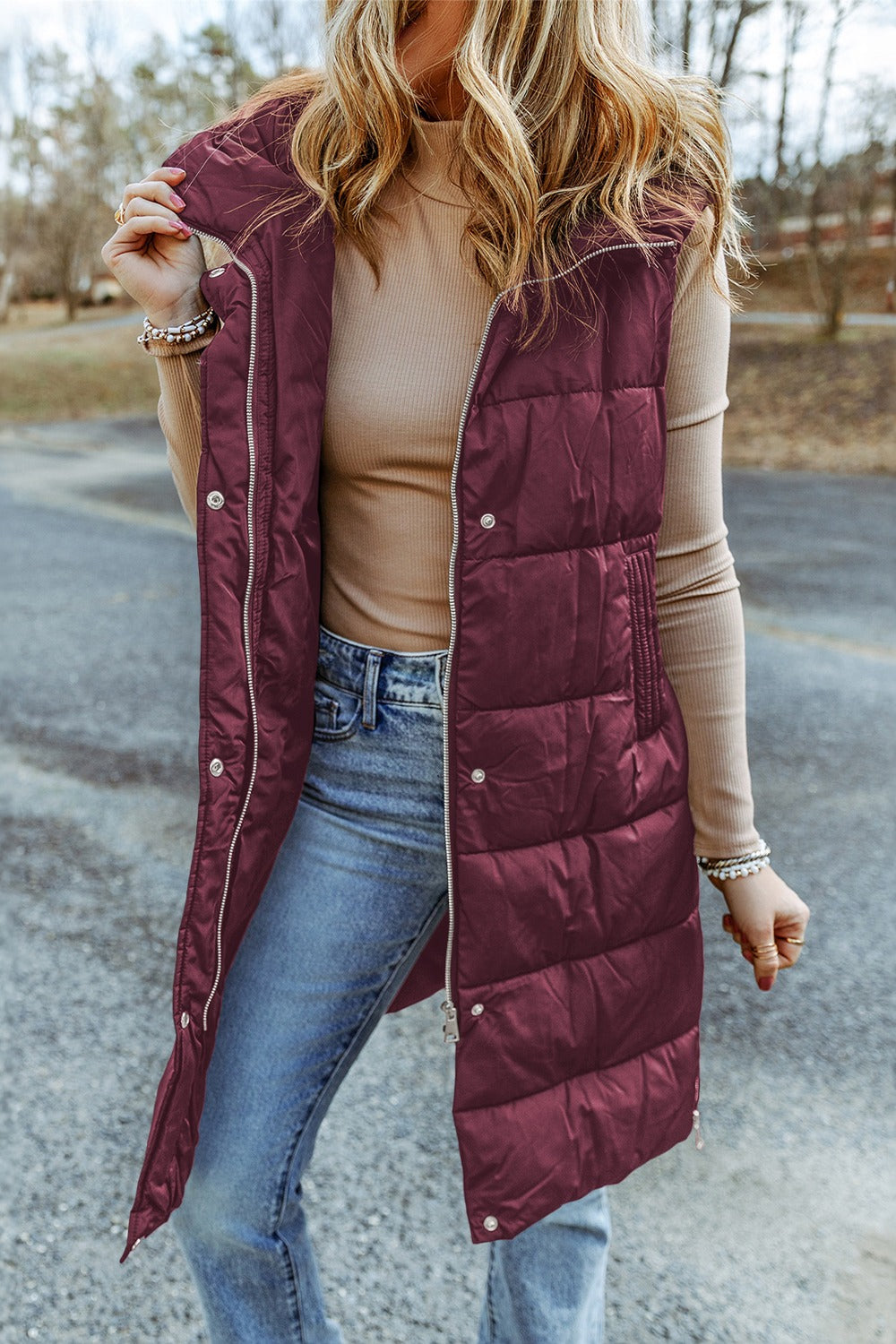 COOL GIRL HOODED PUFFER VEST
