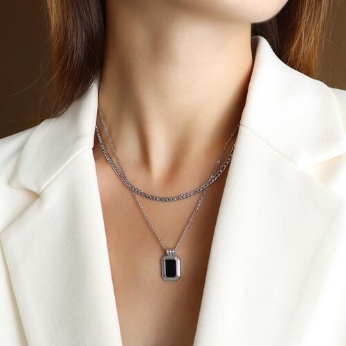 SQUARED UP GOLD PLATED PENDANT NECKLACE