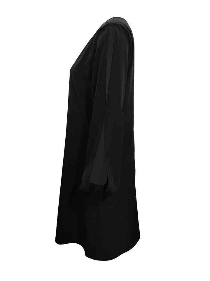 CUTOUT LONG SLEEVE ROUND NECK DRESS