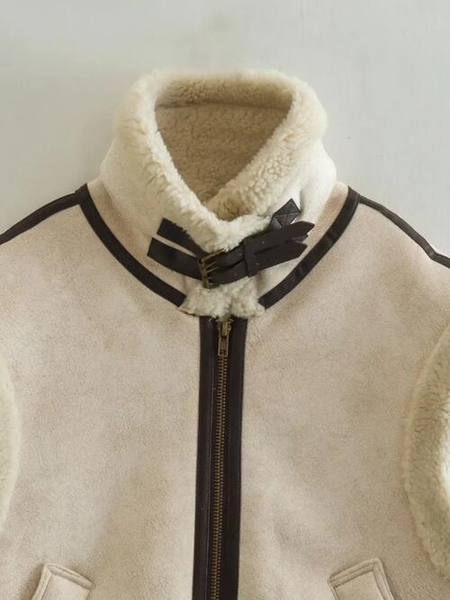 CONTRAST ZIP UP FLEECE VEST