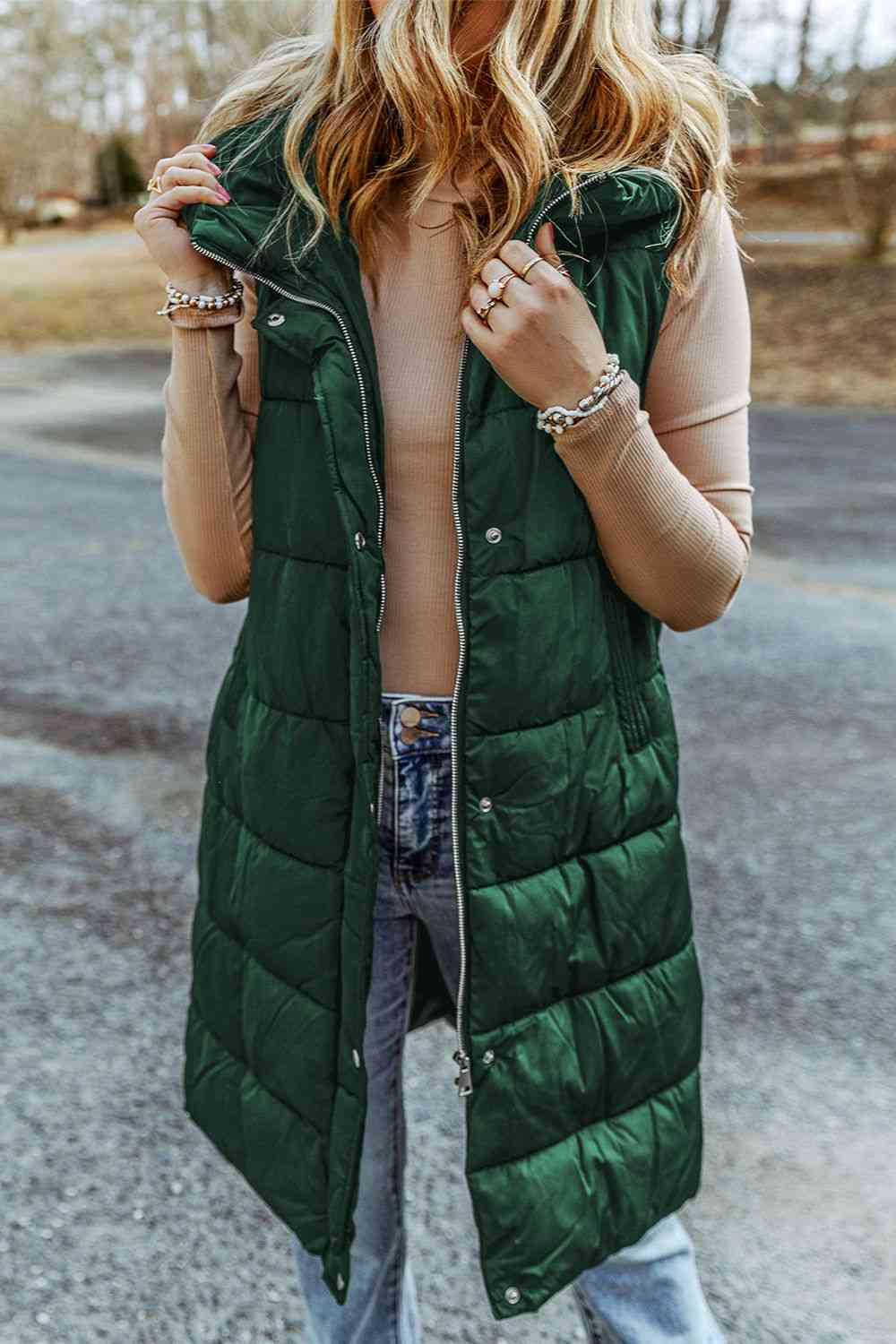 COOL GIRL HOODED PUFFER VEST