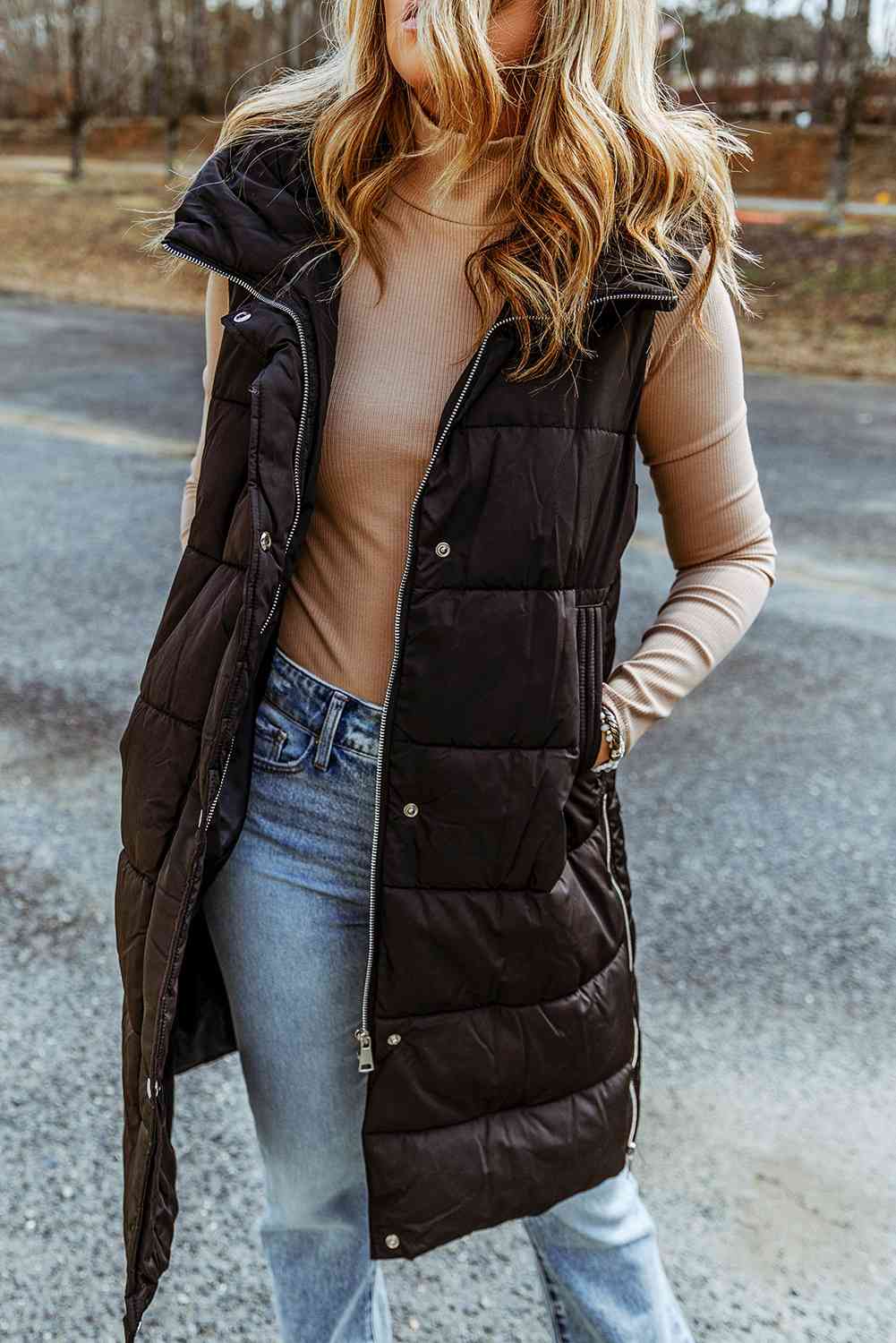 COOL GIRL HOODED PUFFER VEST