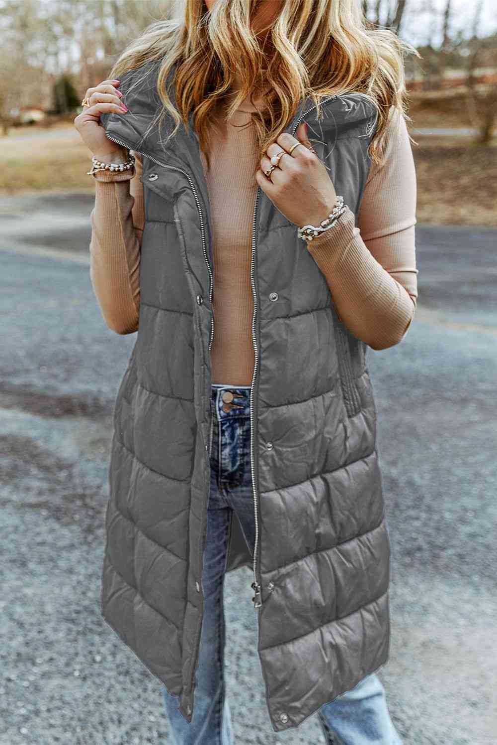 COOL GIRL HOODED PUFFER VEST