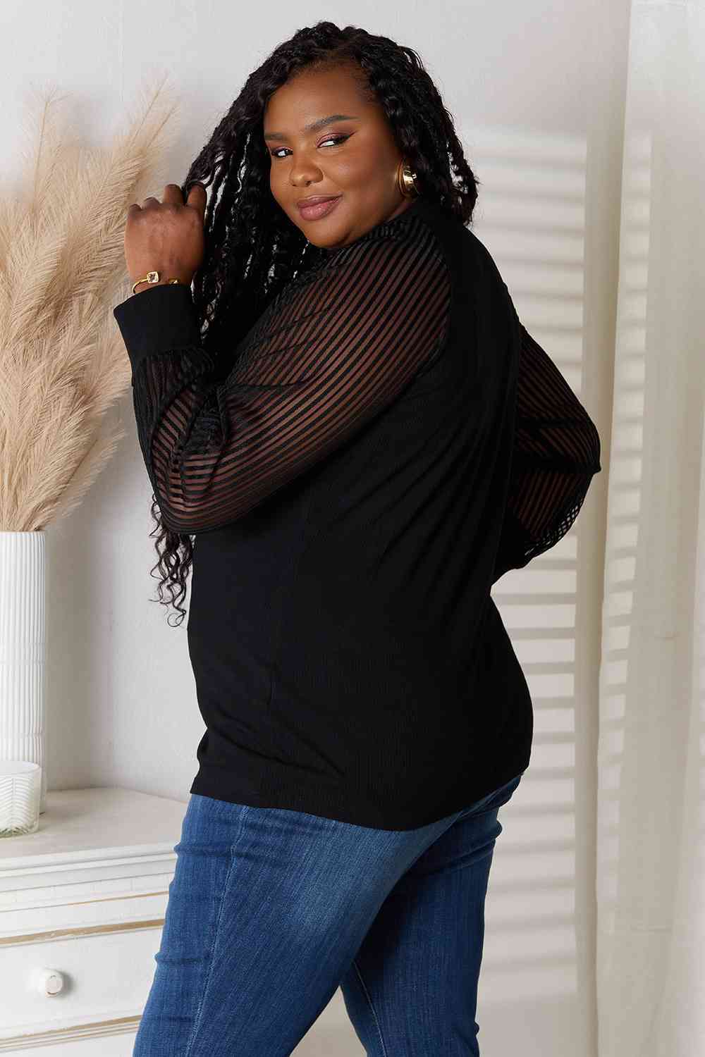 DOUBLE TAKE RAGLAN SLEEVE BLOUSE