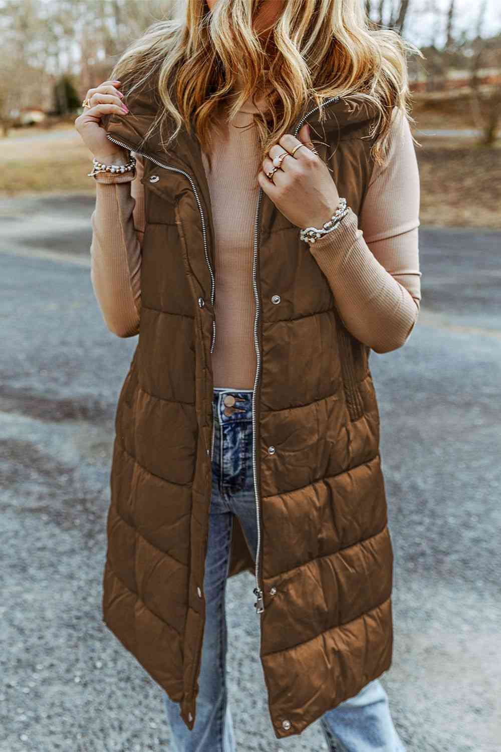 COOL GIRL HOODED PUFFER VEST
