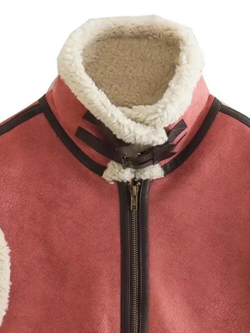 CONTRAST ZIP UP FLEECE VEST