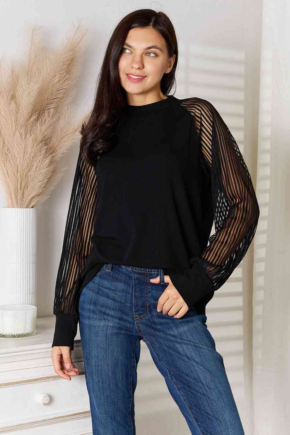 DOUBLE TAKE RAGLAN SLEEVE BLOUSE