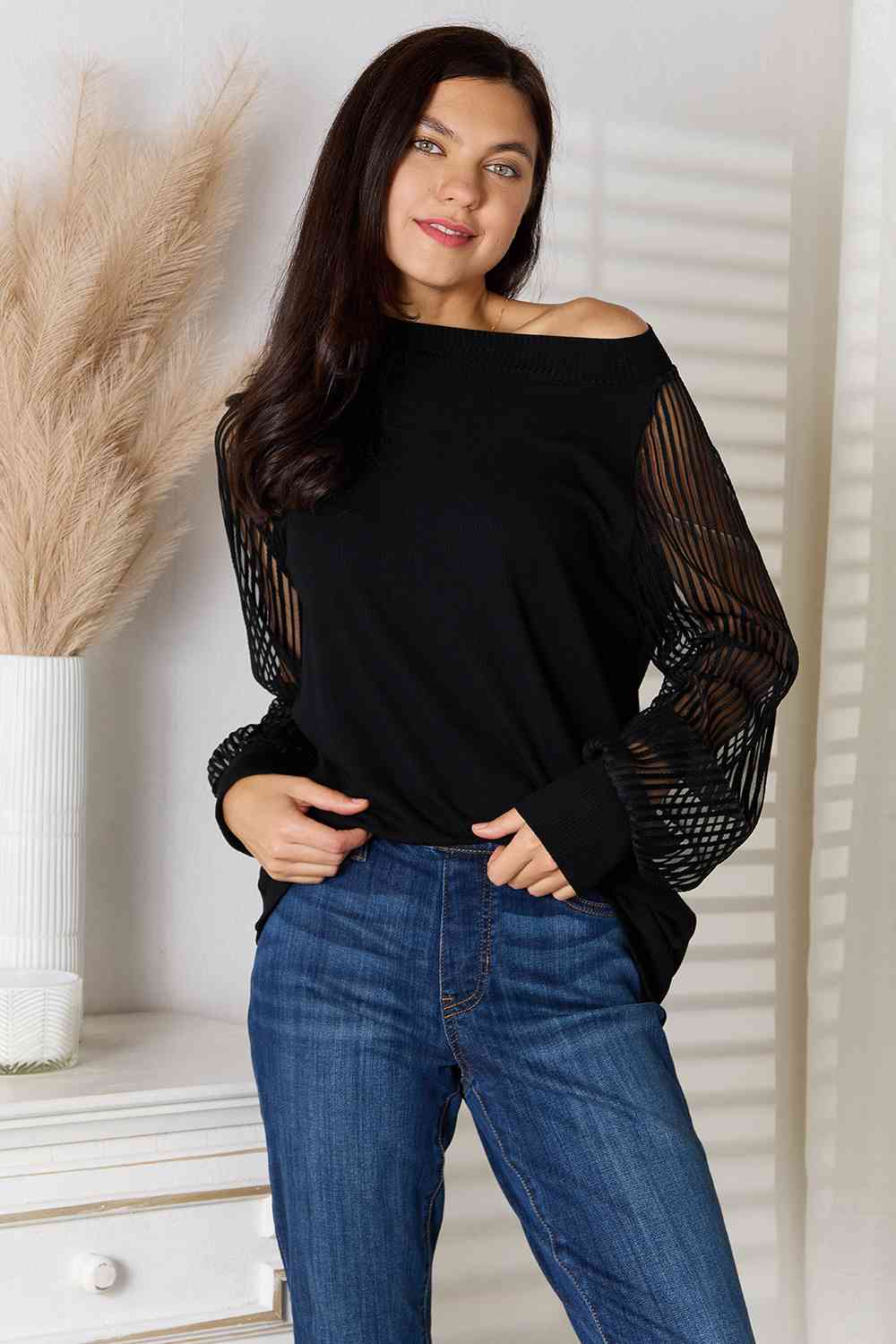 DOUBLE TAKE RAGLAN SLEEVE BLOUSE
