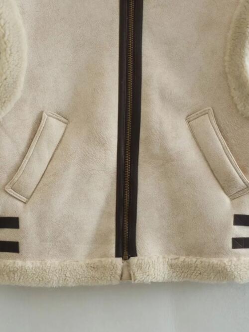 CONTRAST ZIP UP FLEECE VEST