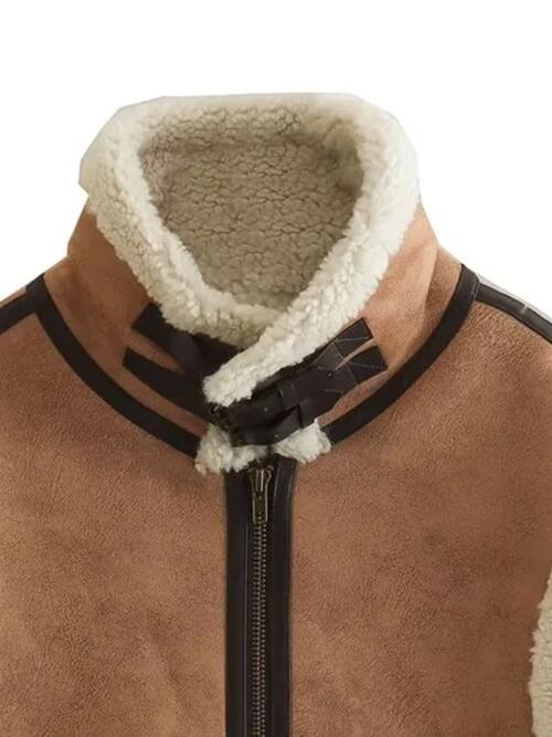 CONTRAST ZIP UP FLEECE VEST