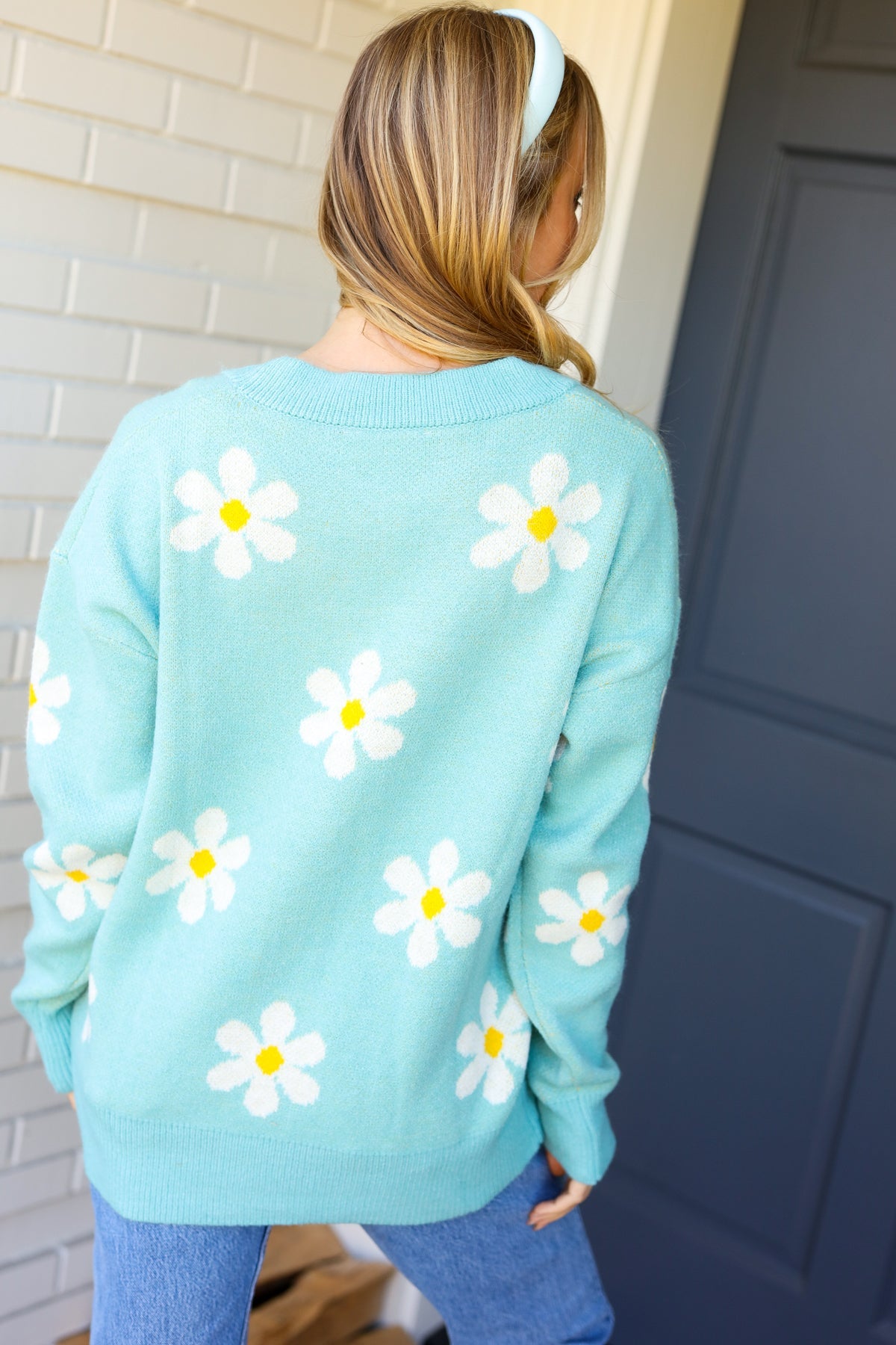ALL FOR LOVE AND DAISY MINT KNIT CARDIGAN