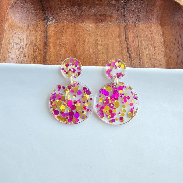 Pink Confetti Earrings
