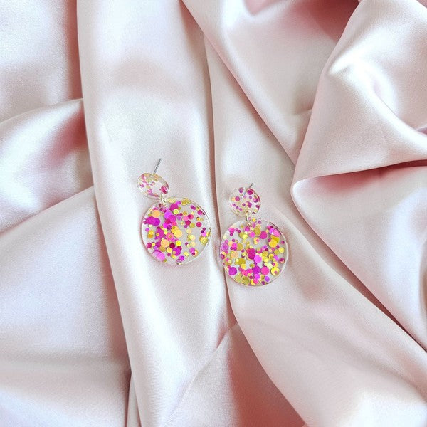 Pink Confetti Earrings