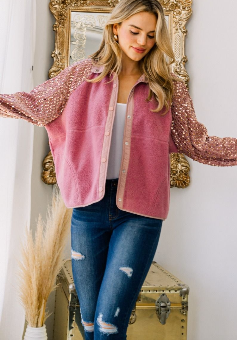 Warm & Shine Fleece Jacket Plus Size