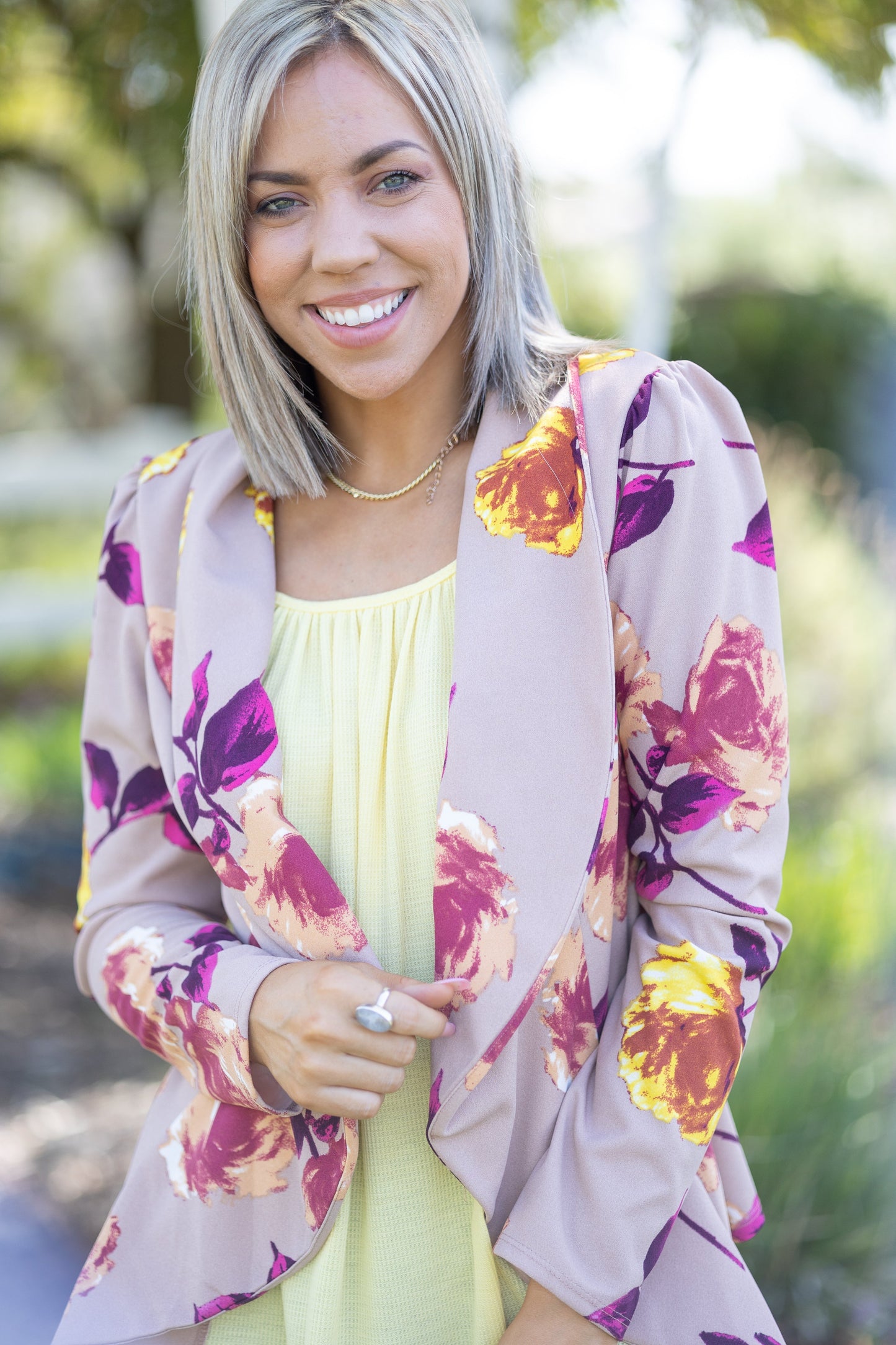 BLAZER OF GLORY IN TAUPE FLORAL