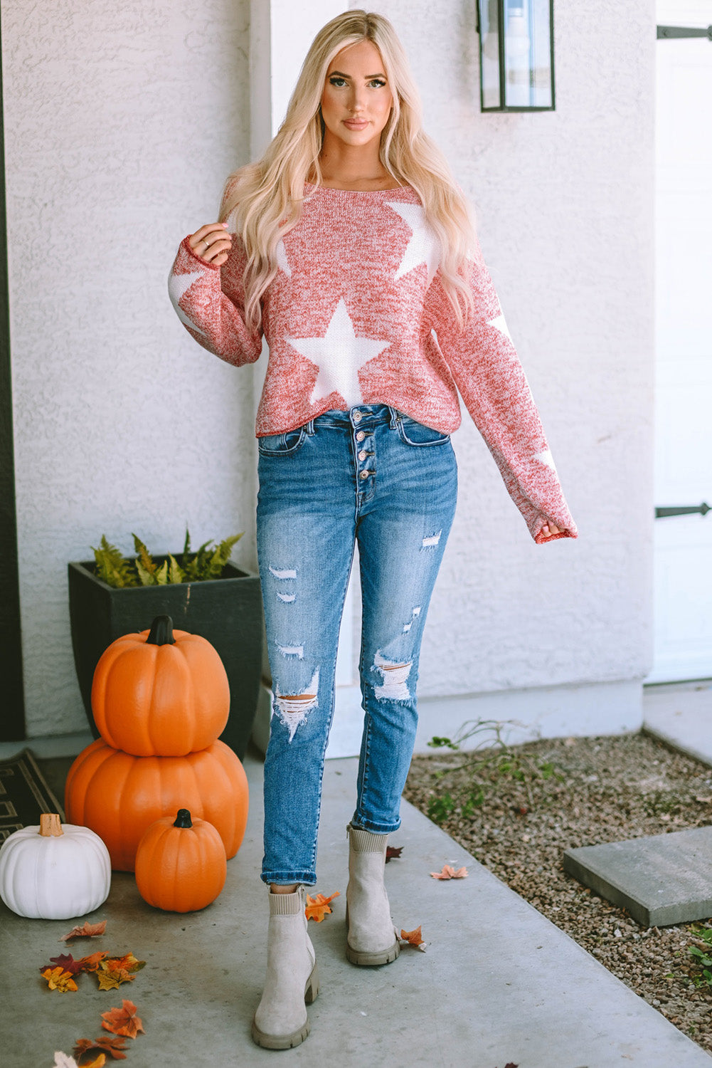 Katharine Star Spangled Casual Knit Sweater