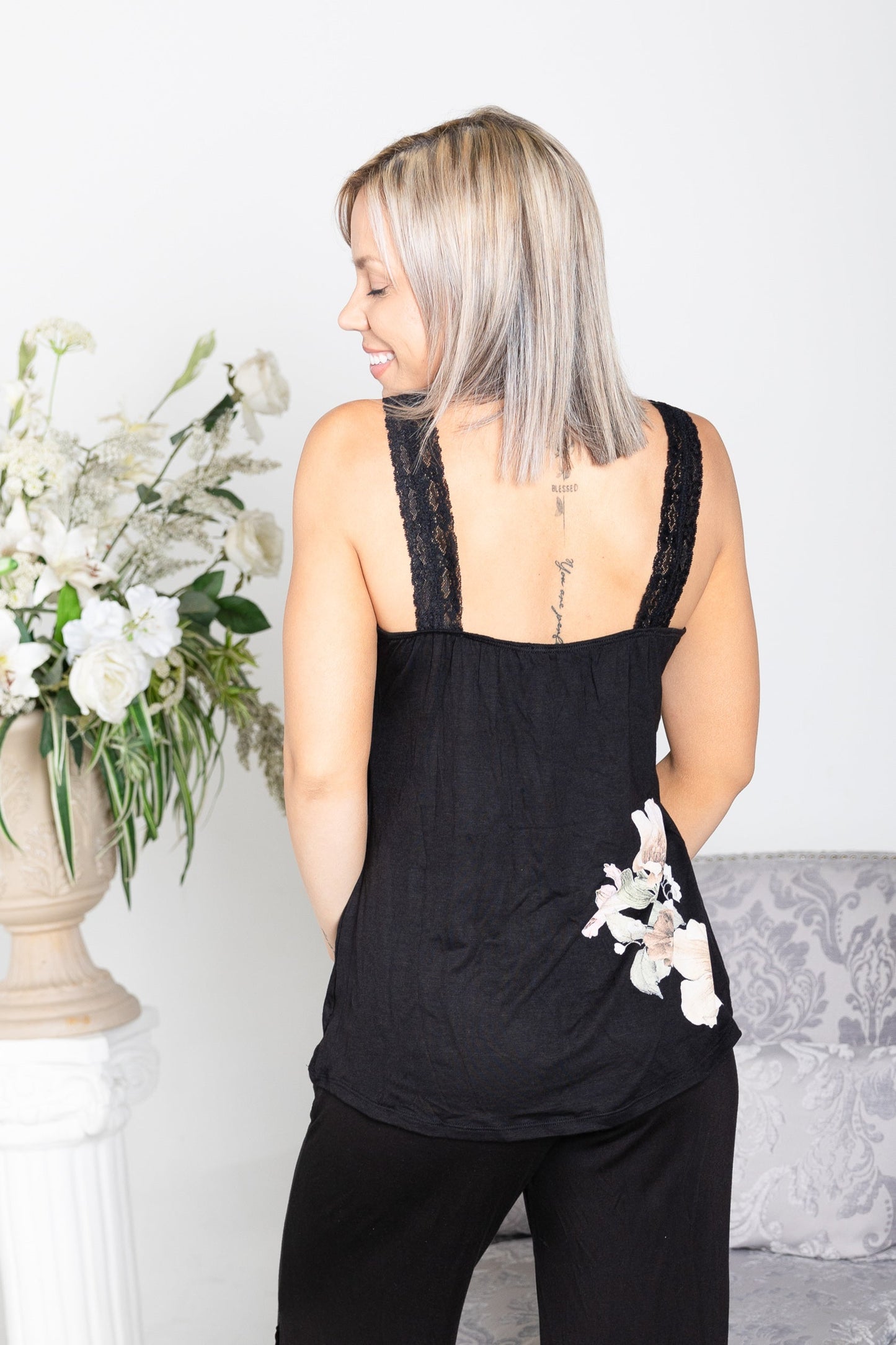 BLOOMS AND LACE TANK