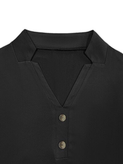 BUTTON NOTCHED LONG SLEEVE T-SHIRT
