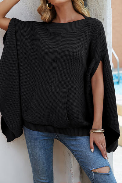 NIKKI KNIT CAPE SLEEVE SWEATER