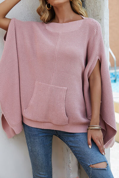 NIKKI KNIT CAPE SLEEVE SWEATER