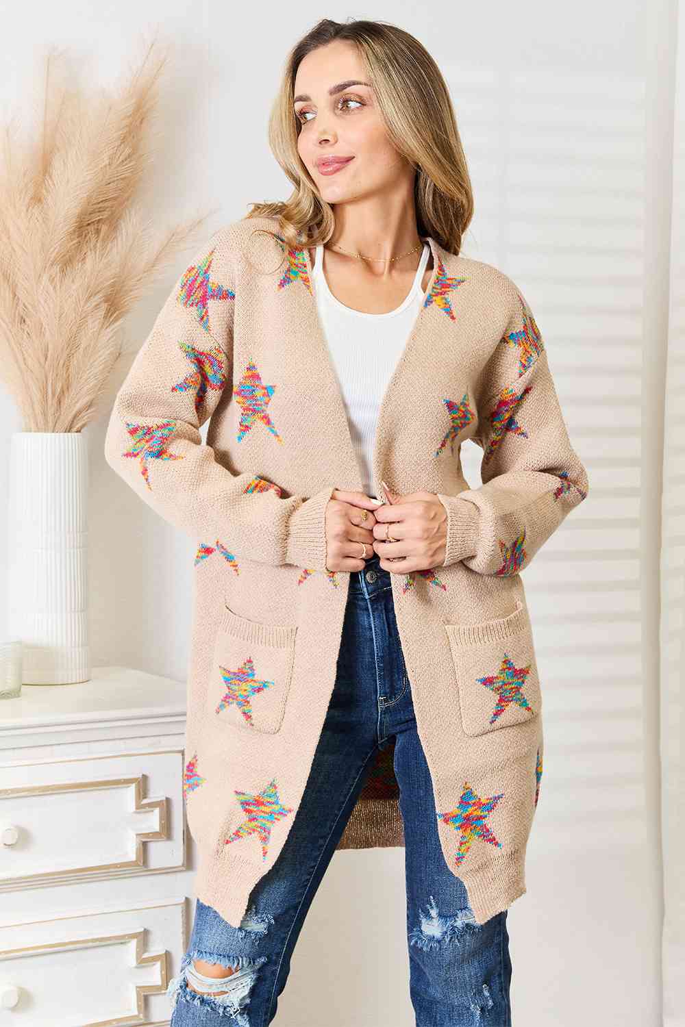 DOUBLE TAKE STAR CARDIGAN